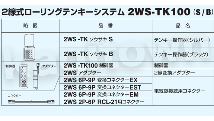 GOAL 【ゴール】2線式電気錠システム[GOAL-2WS-TK]テンキー操作器 制御器・シリンダーの格安ネット通販【鍵TOWN】DH